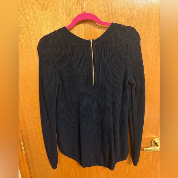 Banana Republic Dark Blue Crew Neck Cable Knit Pullover Sweater - Picture 4 of 5